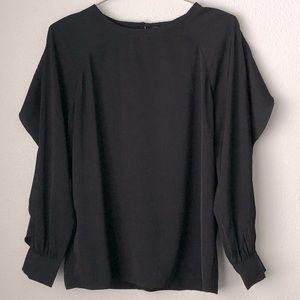 Valette Black Ruffle sleeve shirt